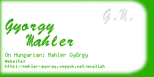 gyorgy mahler business card